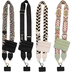 Clip-On Phone Crossbody Strap with Wallet: Adjustable Strap with Zipper Pouch, Great for Mother's Day and Birthday Presents