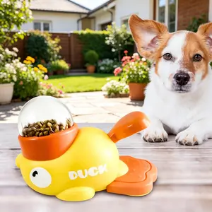 2-in-1 Duck Shaped Slow Feeder Bowl, Interactive Dog Cat Puzzle Toy, IQ Training Enrichment Feeding Toy for Small Medium Puppy, Anti-Bloat Slow Eating Bowl