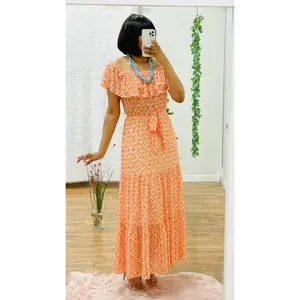 Hanna  off shoulder overlay maxi dress