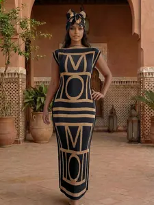 Women's Sexy Ruched Slim Fit Long Dress Set, All-Over Printed Shawl + Scarf, Beach Sun Protection Silk Wrap, Summer Fashion, Ruffled