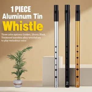 1Count Aluminum Tin Whistle Irish Tin Whistle Key of D  Easy-to-learn, Perfect for Beginners