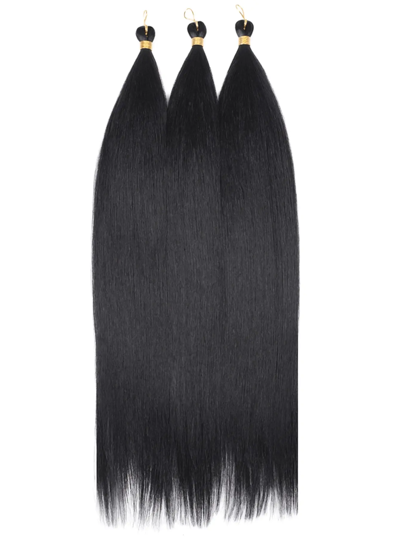 Premium 28 Inch 3 Pcs Yaki Straight Kinky Straight Synthetic Braiding Hair Extensions, Straight Synthetic Hairpieces, Natural Black Color For Twist Crochet Styling Natural Texture Easy To Install, Daily Use Braids