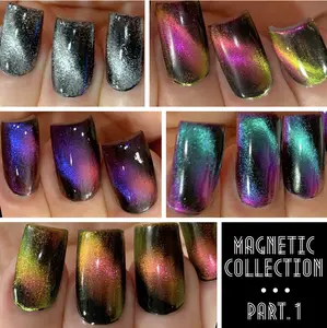 Full 5pc Magnetic Set Oil Slick Mylar Color Shifting Multi-chrome Nail Polish/Indie/Polish Me Silly