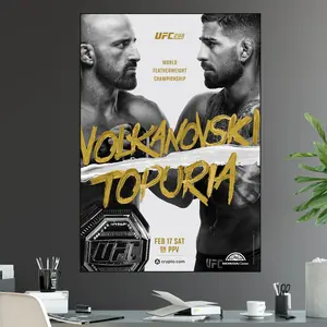 UFC 298 Alexander Volkanovski Vs. Ilia Topuria Featherweight Championship Title Whittaker Costa Fight POSTER UNFRAMED Ultimate Fighting Greatest