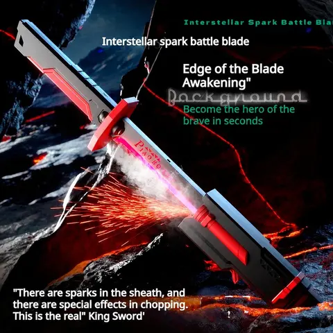 Quriov Lightsaber Light-Up Sparkle Sword & Cool Laser Saber - Spray Flash Toy for Boys, Flashing LED Lights, Safe Non-Toxic Material, Ideal for Party/Costume Play