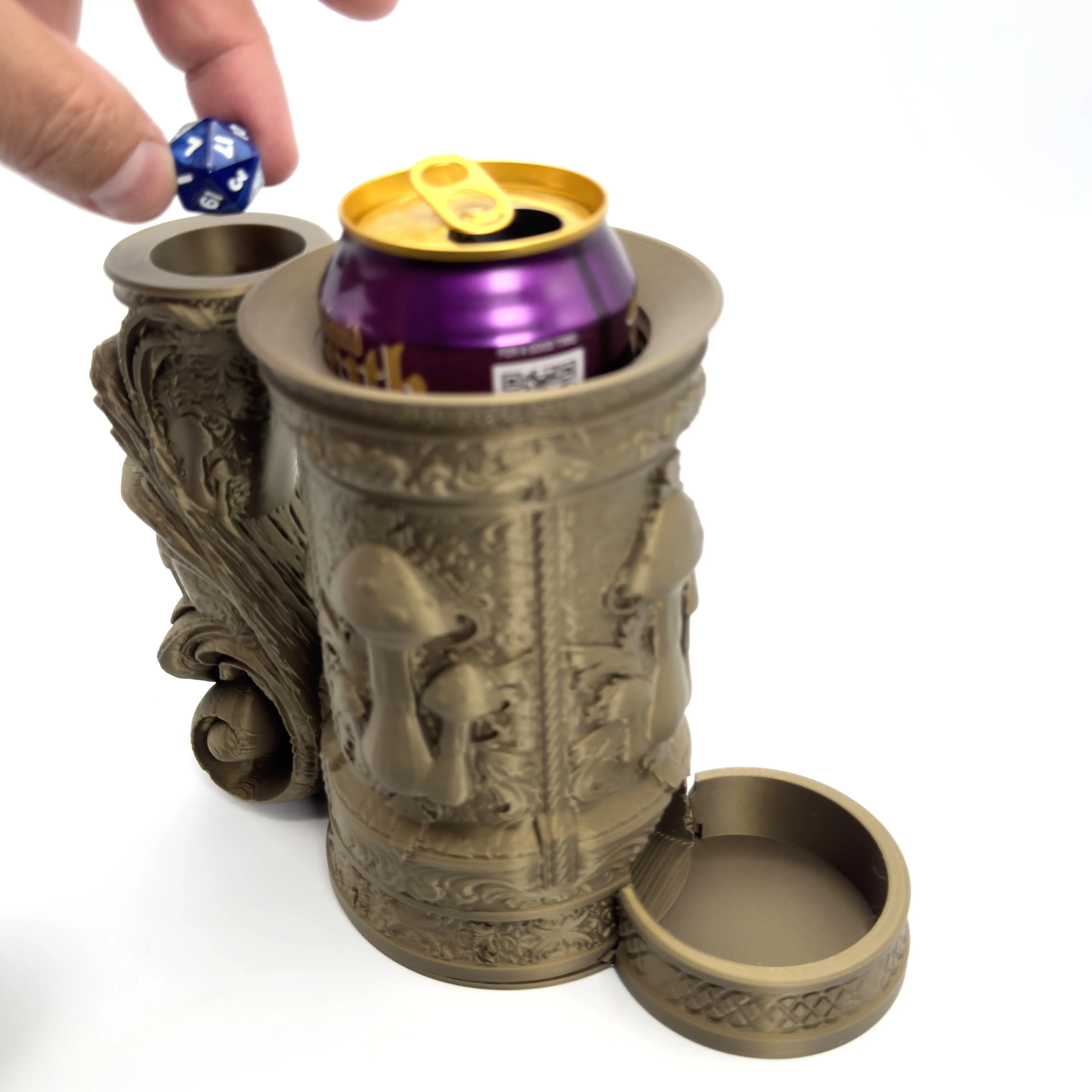 Resin Forest Themed Dice Tower Tankard - Beverage Can Holder, Dice Vault - Tabletop Gaming Gift