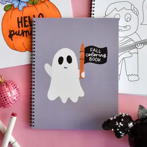 Fall Coloring Book - Simple Adult Coloring Book for Fall and Halloween