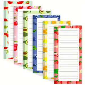 9 Pack Magnetic Notepads for Refrigerator, Magnetic Notepads for Refrigerator, Fruit Design Magnetic Grocery List Pad for Fridge, Full Magnet Back Shopping Lists, 25 Sheets Per Note Pads