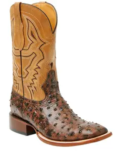 Cody James Men's Badlands Ostrich Print Western Boot Broad Square Toe - Bcjsp26l11-2