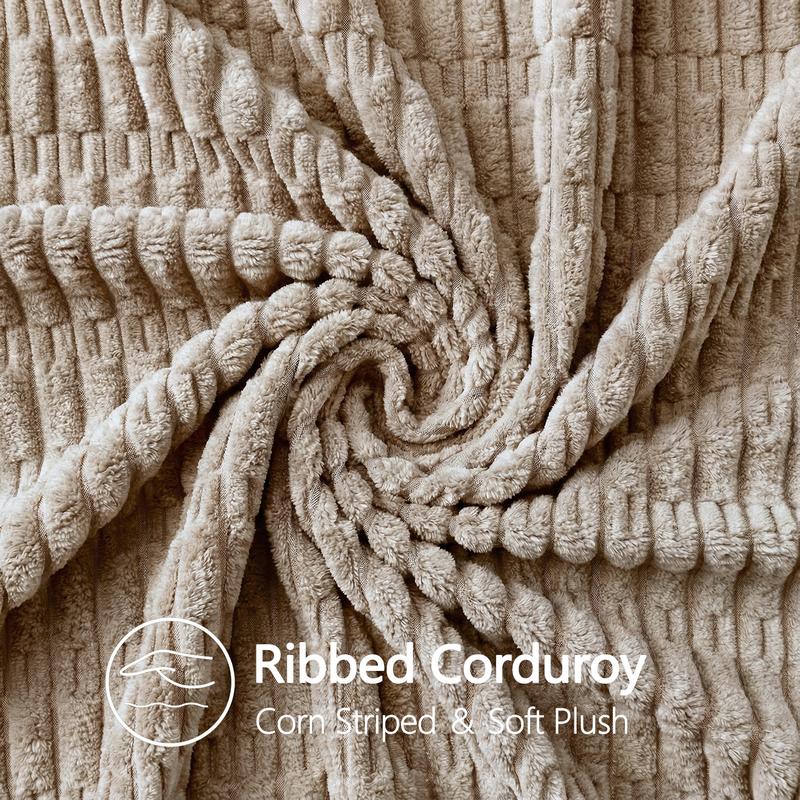 Ellalora Pack of 2 Corduroy Throw Pillow Covers 18x18 Corn Striped Decorative Cushion Cases Boho Ribbed Texture Velvet Pillow Shells for Sofa Couch Bed Living Room Modern Farmhouse