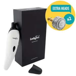 LuckyTail Pet Nail Grinder with 2 Grinder Heads – Quiet 2-Speed Rechargeable Electric Trimmer– Large and Small Pets