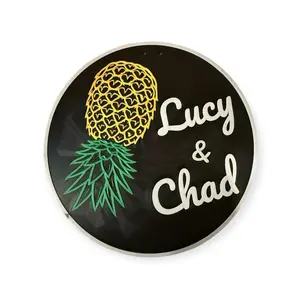 Custom Pineapple Couple Door Sign – Personalized 10” Hanging Door Décor (3D