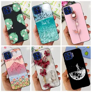 For Motorola One 5G Case Fashion Flower Black Silicone Soft TPU Phone Cover For Moto One Vision / One Macro Funda XT1970-1 Coque