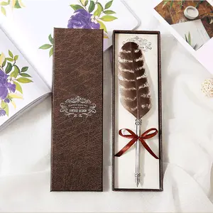 European Vintage Feather Quill Pen Gift Box Set Calligraphy Writing Tool
