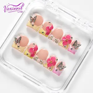 Voxinail Lab | My Eden | Handmade Short Square Press-On Nails | Reusable, Long-Lasting