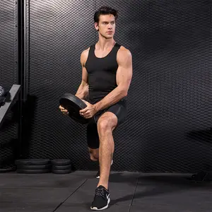 Sleeveless tight-fitting running fitness vest for men, basketball training quick-dry sports vest for men