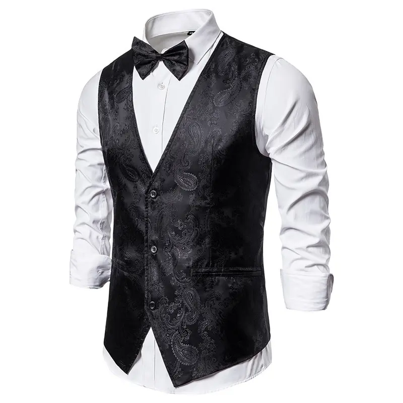 Black vest with tie