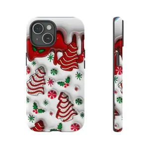Christmas 3D Effect Winter Phone Case Cover for iPhone 15 Pro Max, 14 Plus, 13, 12, 11, XR, XS & Samsung S23, S22, A54, A53, Pixel, Phone Cover, Trendy Phone Case