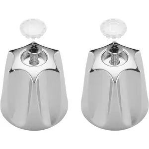 Metal Shower Knob 2 Piece Replacement for Price Price Pfister Verve Tub Shower Faucet Hot and Cold Handles, Chrome