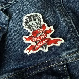 You Will Not Break Me - Dungeon Crawler Carl Pin with Bold Red Banner Design