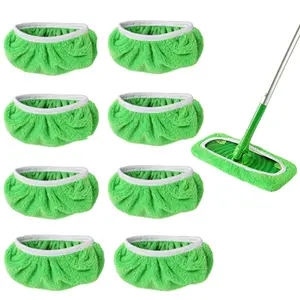 8pcs Washable Reusable Flat Mop Replacement Cloth, Lazy Mop Cover, Household Cleaning Mopping Accessories, Reusable Mop Pads