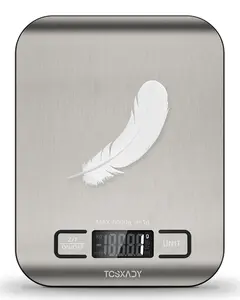 Food Scale, 11Lb Digital Kitchen Scale with 6 Units LCD Display and Tare Function,Compact Design for Baking,Healthy Cooking,Meal Prep, 304 Stainless Steel Tcsxady