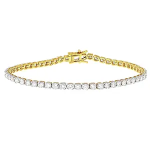 JTV White Lab-Grown Diamond H SI 14K Yellow Gold Over Sterling Silver Tennis Bracelet 5.00ctw
