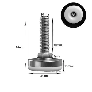 Durable Practical Anti-Slip Screw-in Simple Adjustable Furniture Feet Nylon Base Levelers Furniture Hardware Floor Protector