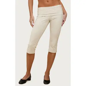 Edikted Women's Rocio Foldover Capri Pants