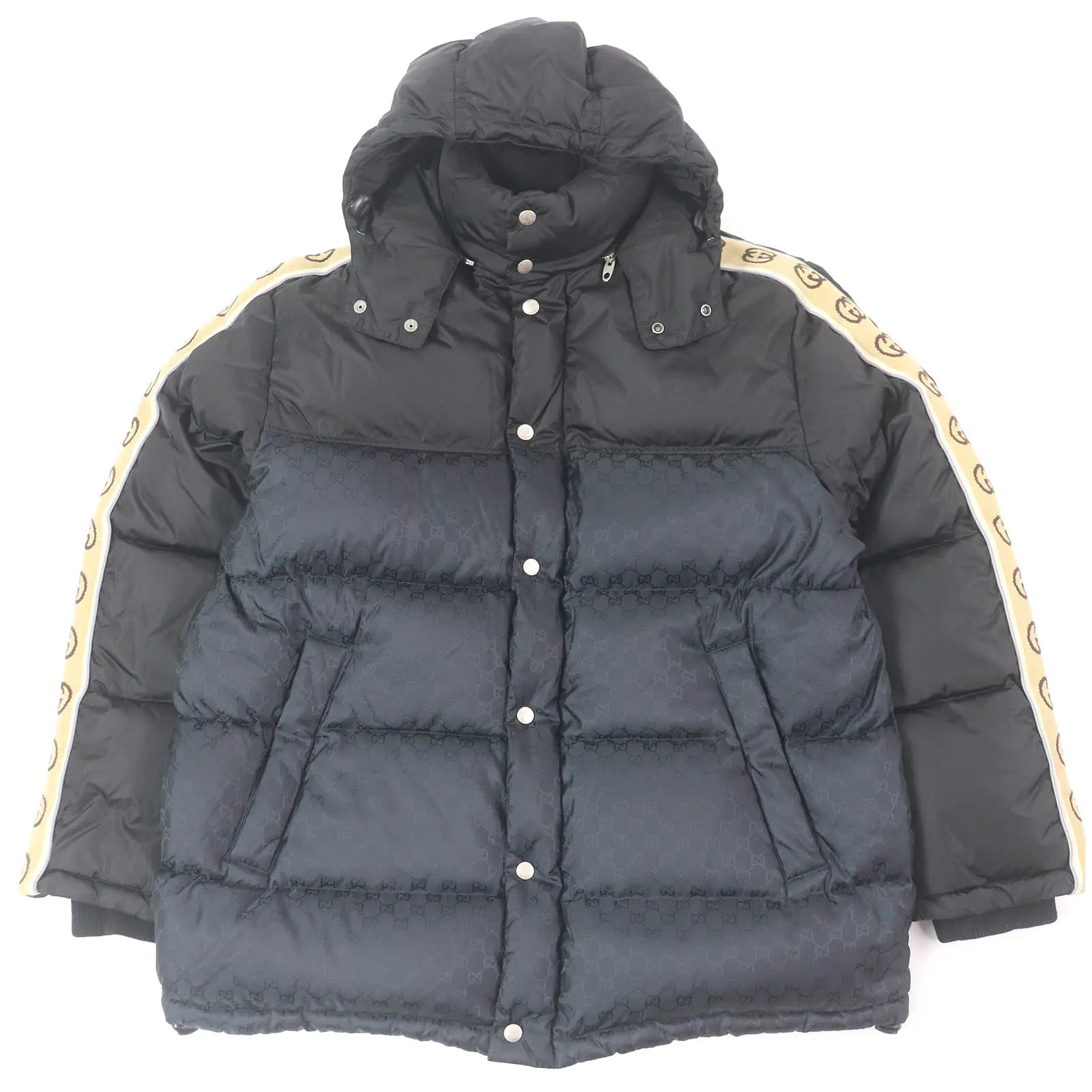 Pre-owned GUCCI Others Small Leather Goods GG Jacquard Nylon Wool Down Coat
