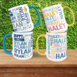 Personalized Coffee Mug with Name Easter Mug Easter Basket Filler Teen or Adult Easter Gift Idea Under 30 Dollar