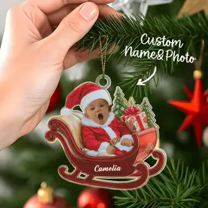 Custom Photo Baby's First Christmas Ornament