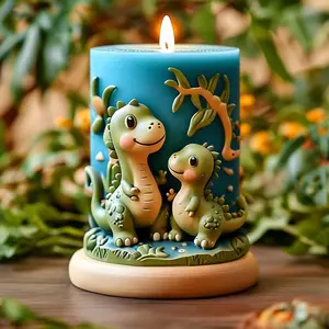 Forest Adventure Small Dinosaur Candle Mold, 3D Branch Decoration Silicone Mould, Perfect for DIY Crafts & Home Decor