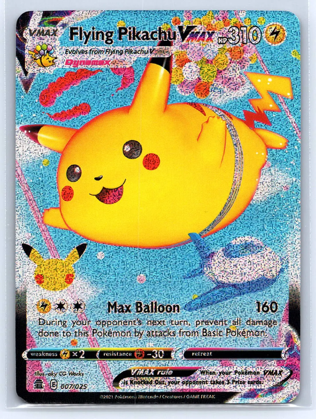 Pokemon FanArt Flying Pikachu VMax Custom Card