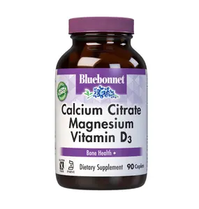 Bluebonnet Dietary Calcium Citrate, Magnesium, and Vitamin D3 Supplement, 90 Capsules