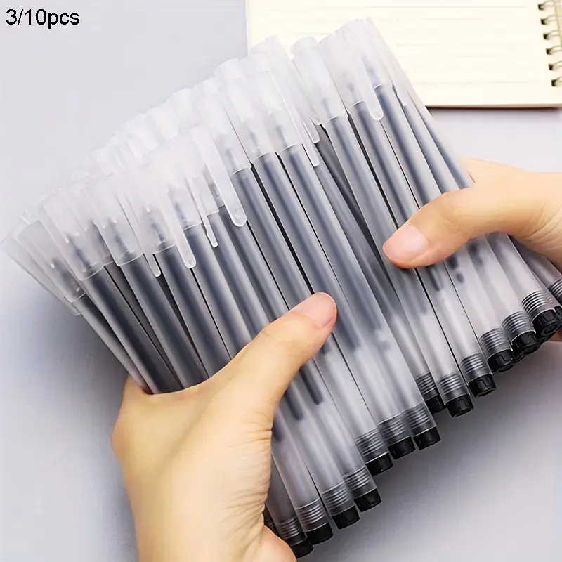 Transparent Matte Neutral Pens, 0.5mm Full Needle Carbon Ink Office Writing Pens with Cap, Note Taking Pens, Ideal for Exam Practice & Student Stationery, Fineliner Pens, Fine Point Pens, Fine Tip Pens
