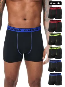 6pcs pack Fashion style Boxer Shorts Men's Confortable Underwear for Men Breathable Underpants Male Slips Homme Fit Sports Panties Sexy Briefs Boxing Slips