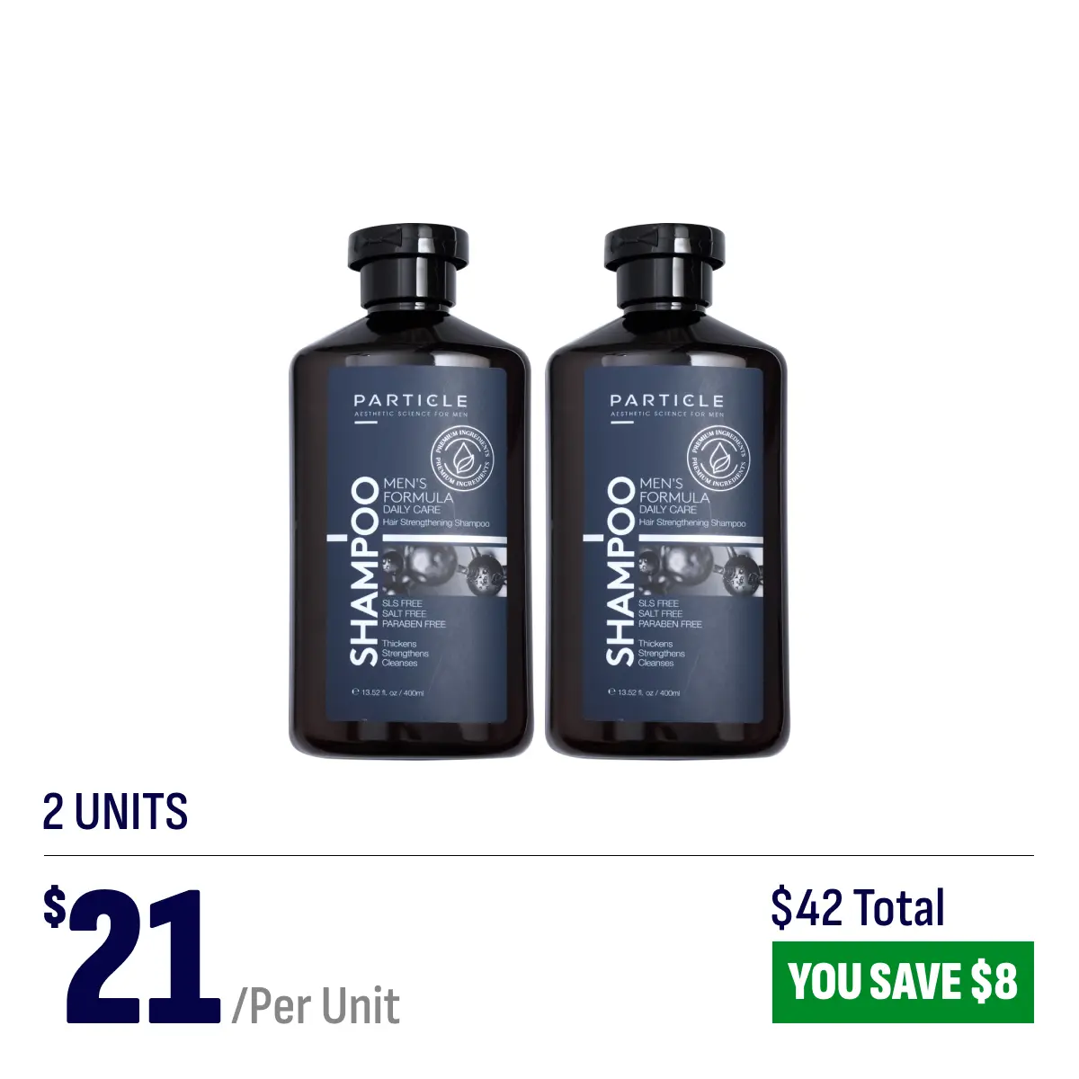 2 bottles of the top men's hair-thickening shampoo