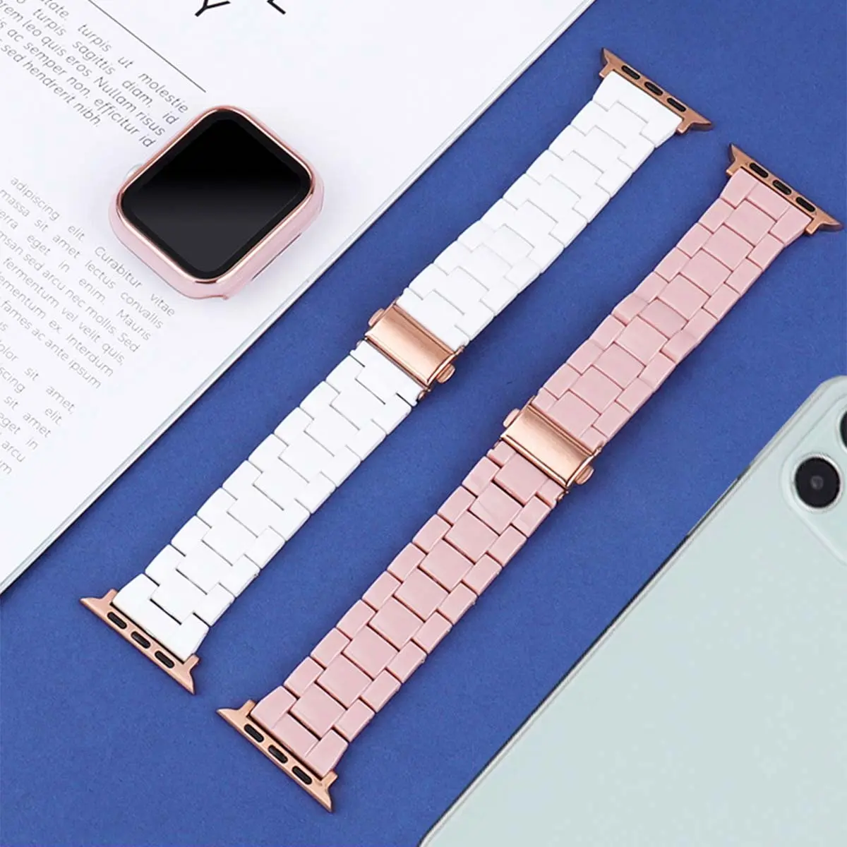 Adjustable Lightweight Resin Smartwatch Strap, Smart Watch Accessories for Apple Watch, Compatible with Series Ultra3 2 1 Se S10 S9 S8 S7 S6 S5 S4 S3 S2 S1