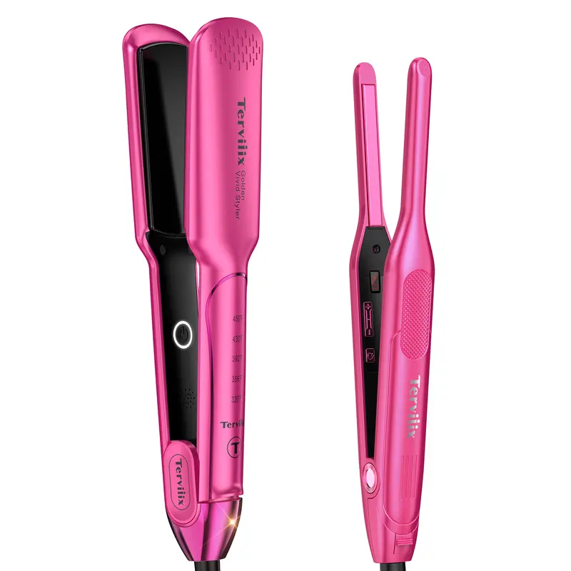 Terviiix Flat Iron & Pencil Flat Iron Combo, Professional Hair Straightener with Curling Function for Beauty & Personal Care
