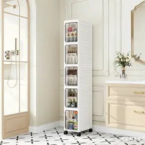 3 Tier Collapsible Storage Bins with Lids & Wheels Plastic Stackable Organizer Boxes for Home Office Dorm Easy Mobility & Space Saving Design