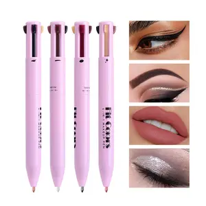 4 in 1 Makeup Pen, 1 Box Portable Multifunctional Makeup Pen, Long Lasting Eyeliner & Lip Liner & Eyeshadow & Eyebrow Pencil for Women, Eyebrow Pencil Set,  Cosmetics, Eyebrow Makeup Products