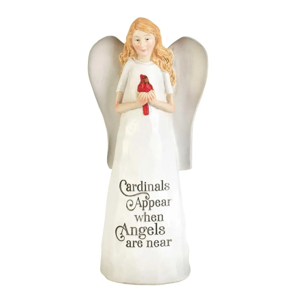 Dicksons ANGR-338 6 in. Artificial Resin Angel Memorial Figurine - Cardinals Appear Design, Bird Figurine, Home Decor Piece, Ideal Gift Option, Angel Memorial Figurines, Artificial Resin Figurines
