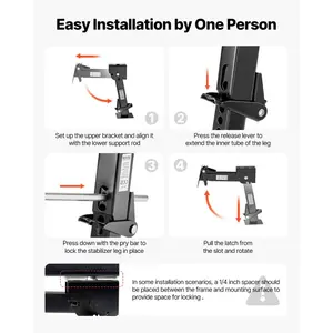VEVOR Telescoping Stabilizer Jack, 2PCS Telescoping Folding Trailer Jack, Trailer Swing Down Stabilizer Jack for RV Trailer, Supports 1000lbs Capacity Each, Adjustable from 11.7 inch to 18.2 inch