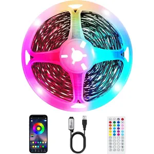 TV LED Strip, 3.28ft Smart RGB LED Lights for 24-32 Inch TVs, Music Sync Bluetooth App & Remote Control, USB-Powered for Gaming, Bedroom, PC, Home Theater