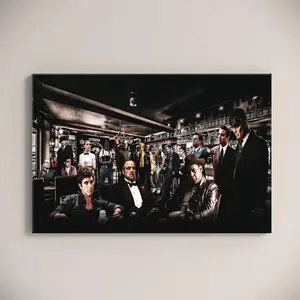 Rolled Canvas & Wood Frame Options Art Poster: Painting Print Wall Art of Iconic Gangsters of All Time. Showcasing Top Mobsters Characters, Greatest Film Actors and Legends from the Movies. cover art poster