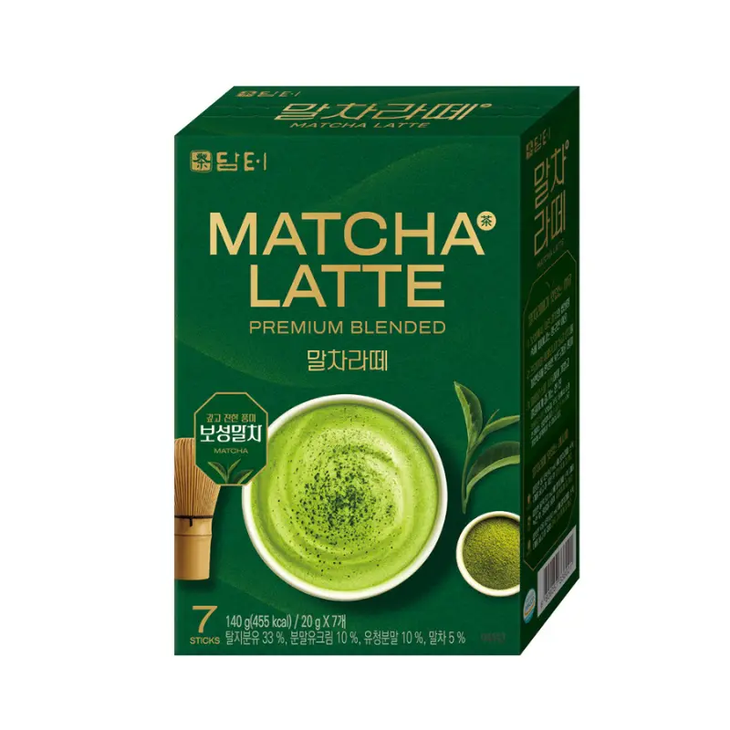 Damtuh Matcha Latte 20g x 7 Sticks - Creamy Instant Matcha Latte Mix, Hot or Iced