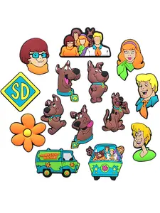 14-Piece Cartoon Dog Shoe Charms For Slides Clogs Sandals,PVC Shoe Decorations Accessories Buckle For Christmas Birthday Gifts