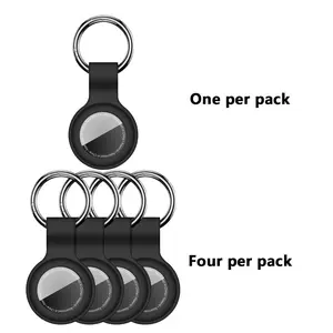 Compatible Airtag Protection Case Keychain Set, Silicone Material, Fits Airtag Key Chain Ring, GPS Tracker Cover, Kids Bags Luggage Travel