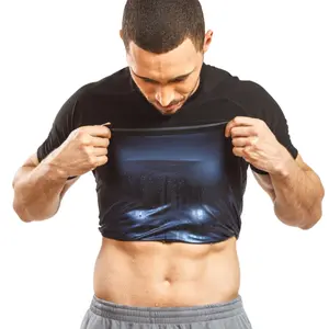 Sweat Shaper Men's Sauna Suit Shirt Athletic Tee, Short Sleeve Compression T-Shirt, Performance Baselayer Workout Shirt